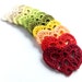 CIJ SALE Crocheted hearts applique, embellishments, Wedding decorations, scrapbooking, colorful lace hearts /set of 10/