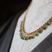 Green onyx, orange carnelian, and lemon quartz gemstone beaded fringe gold necklace N94-G