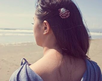 50% OFF SALE Purple Shell Barrette Mermaid Hair Clip Bridesmaid Seashell Sea Ariel Costume Nautical Beach Wedding Accessories Womens Gift