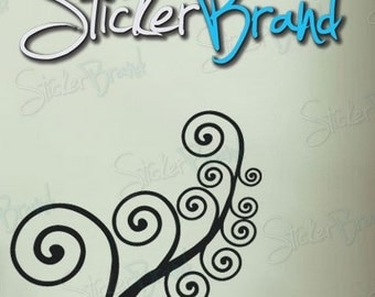 Vinyl Wall Decal Sticker Swirl Floral Branch 414