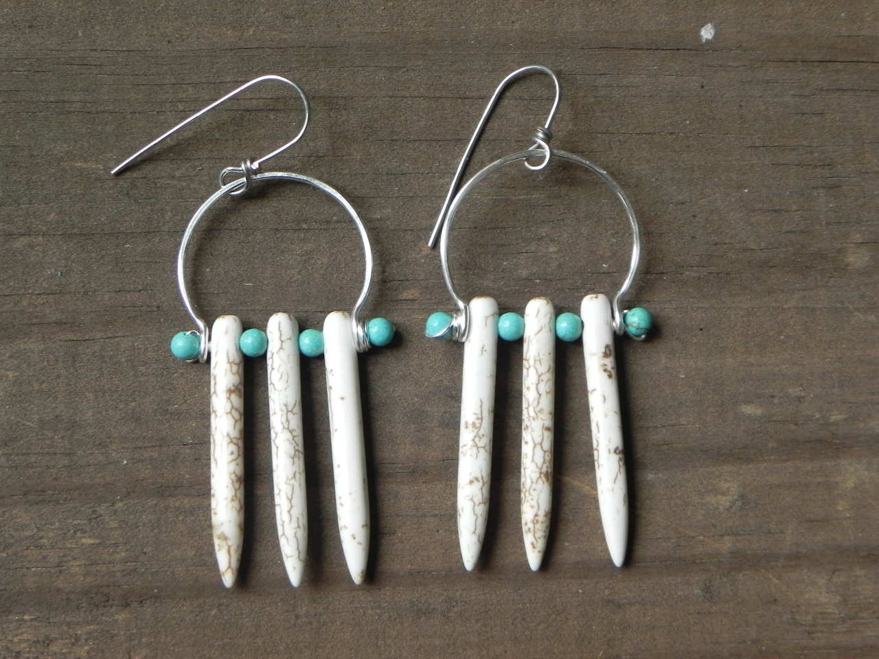 spike earrings spike hoop earrings tribal hoop by AdrianaSoto