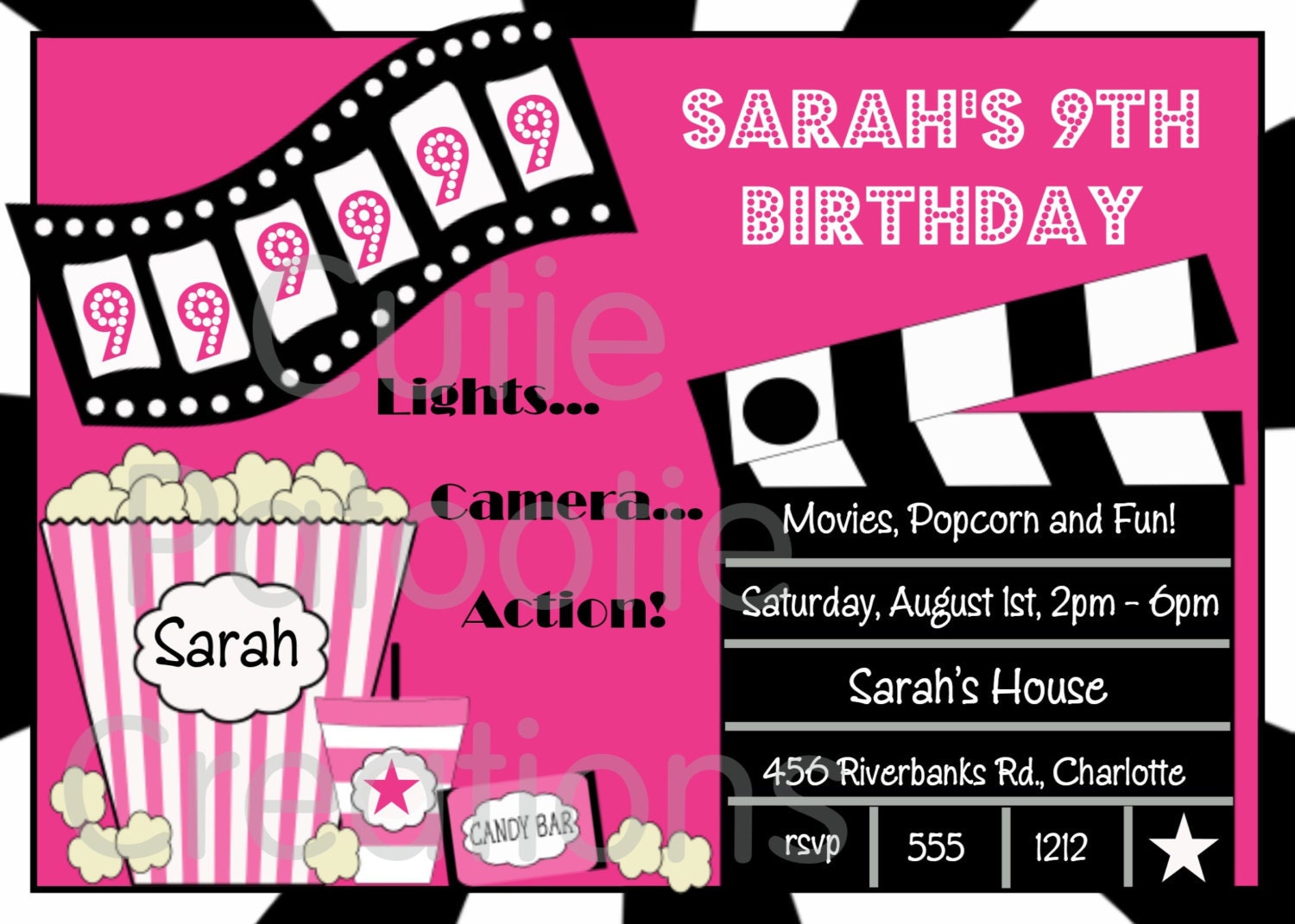 Movie Birthday Invitation Templates 7