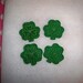 Ready to Ship) Machine Embroidered Hand made (4) Felt Shamrock Embellishments / appliques
