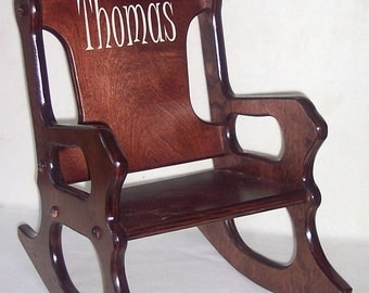 Wooden Kids Rocking Chair- personalized - cherry finish