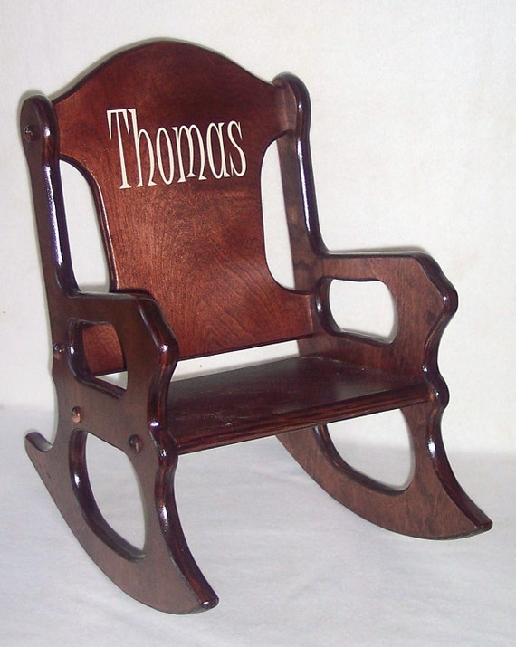 Wooden Kids Rocking Chair personalized cherry finish