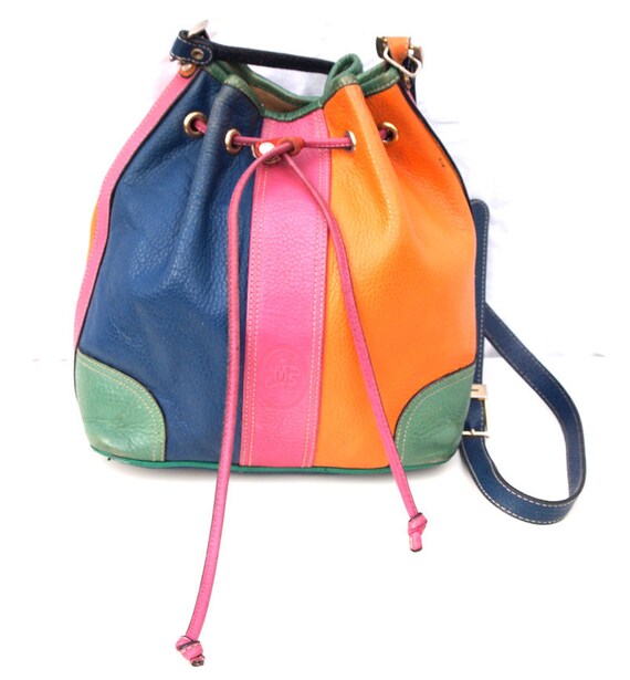 Rainbow French Vintage Multi-Colour Leather by dandeliondaydreamer