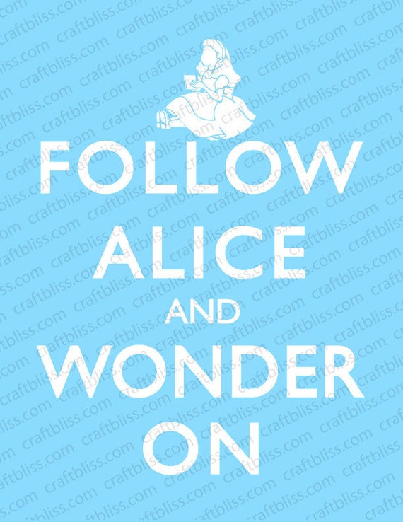 Decorative Alice in Wonderland Keep Calm and Carry On Inspired Digital INSTANT Download for Printing 8.5 x 11
