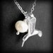 Mockingjay Necklace Inspired by The Hunger Games, Hunger Games Necklace, Pearl and Sterling Silver Pendant, Sterling Silver Cable Chain