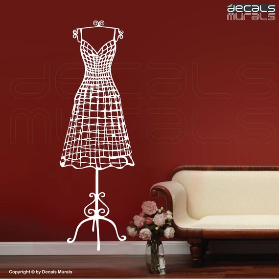 Wall decal WIRE DRESS FORM decorative mannequin by decalsmurals