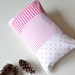 pink and white lumbar pillow - cushion cover - patchwork - nursery 12x20 inches - lumbar pillow