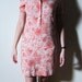 Swedish Tshirt Dress. Abstract Floral Print . Red . 1960s
