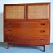 Mid Century Modern Caned High Chest Dresser II