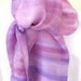 Hand painted silk scarf light purple stripes hand painted design