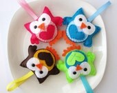 12 Felt Owl Ornaments, Big Set of 12 owls - Handmade felt owls - Hand stitched A354 Il_170x135