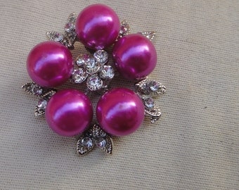 Cute flower buckle with rhinestones 1 pieces listing