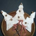 Primitive Folk Art White Christmas Tree Ornies-Bowl Fillers Set Of 3