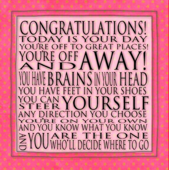 congratulations quote dr seuss 6x6 word art print art words of congradulations