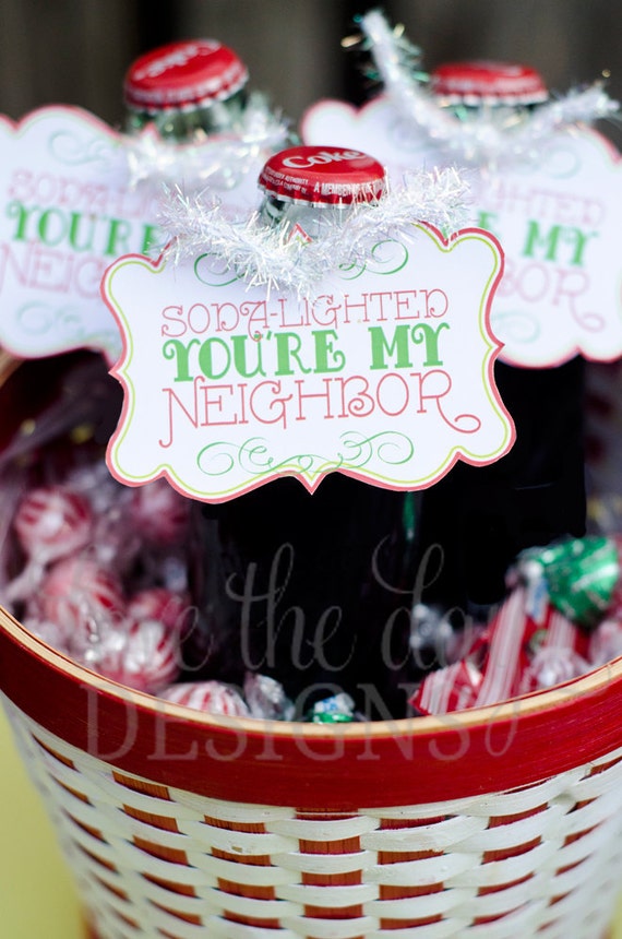 Christmas PRINTABLE Party 'Soda Delighted You're My Neighbor' Gift Tags (INSTANT DOWNLOAD) by Love The Day Il_570xn