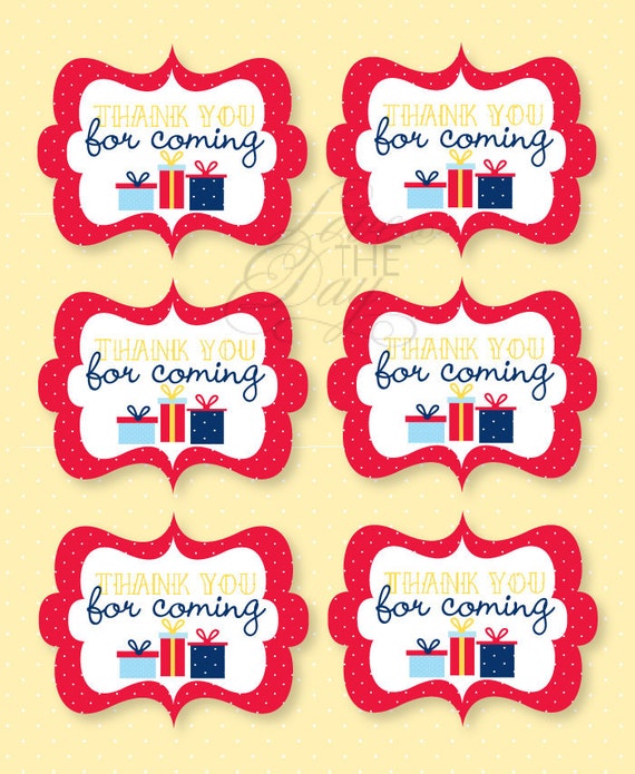 birthday party printable favor tags instant download by love