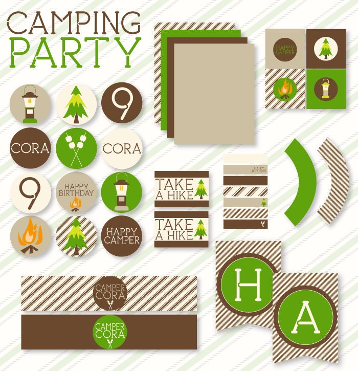 Camping Party PRINTABLE Full Collection by Love The Day