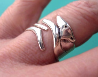 Greyhound ring dog ring jewelry Sterling Silver Ring Unique ring Adjustable ring Greyhound Jewelry Dog Jewelry animal ring R-033