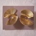 Winding Swirl Pierced Stud Earrings Gold Tone Vintage Avon 1987 Fan Twist Large Ribbed Artistic Discs