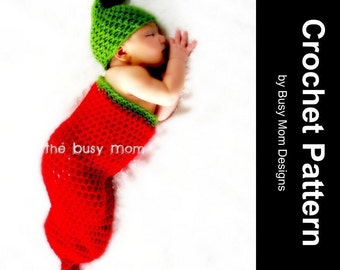 CROCHET PATTERN - Chili Pepper Cocoon and Matching Hat Set - Great as a Photo Prop or Baby Costume - Easy - PDF 403 - Sell what you Make