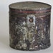 Tin Storage Container Shelf Sitter Antique 1910 Rustic Rusty and Shabby Tin Canister