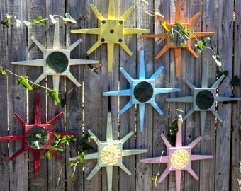 Beach House Style Star Burst Mirrors, Rustic Wall Decor