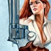 Reserved for Christine, Bad Juju (Alternate Cover)by artist Kenney Mencher 24"x18"x1.5" (original book cover for published book)