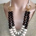 ASHIRA STATEMENT Necklace Ebony Beads and White Turquoise, Leather