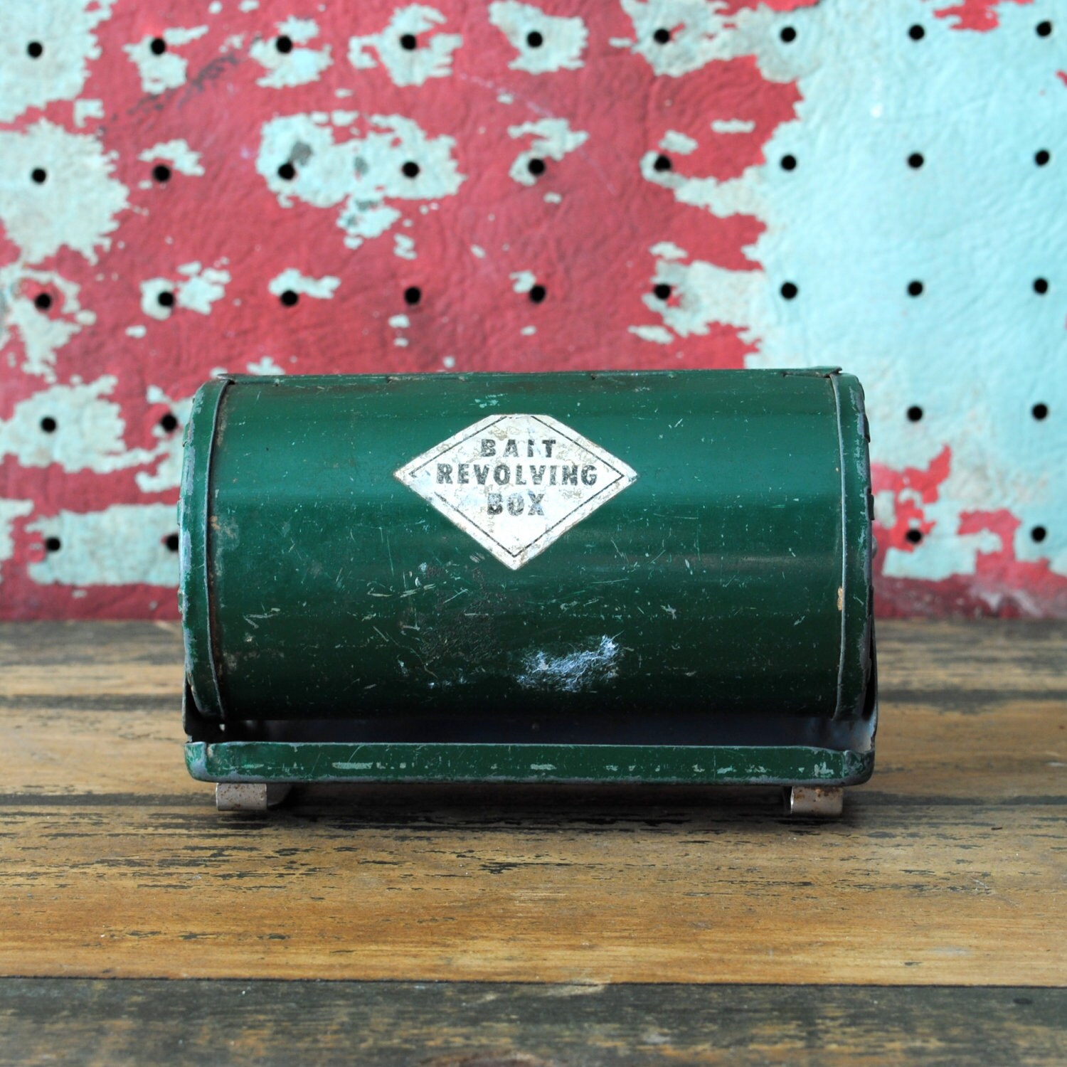 Vintage Revolving Belt Bait Box // 1950s
