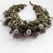Layered Strand Bracelet: Antique Brass Chain with Antiqued Czech Glass Pearls