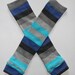 Baby Leg Warmers / Arm Warmers in Blue and Gray Stripes READY TO SHIP - 4834