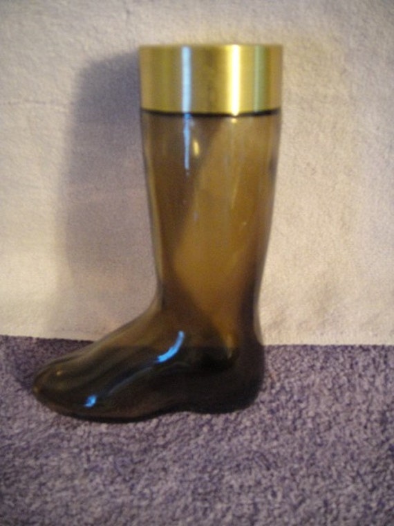 Boot Brown Glass Vintage Avon Cologne Bottle