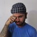 Grey Houndstooth Cycling Cap Skullcap