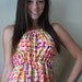 SALE 60s 70s short halter dress in rainbow print cotton small xs petite