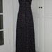 60s 70s Maxi Dress, Halter Dress, Flowers on Black, Hippie, Boho - S/M