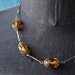 Vintage Czech Necklace Lovely Amber Glass Czech Filigree and Unusual Bar Chain Collar Style Necklace