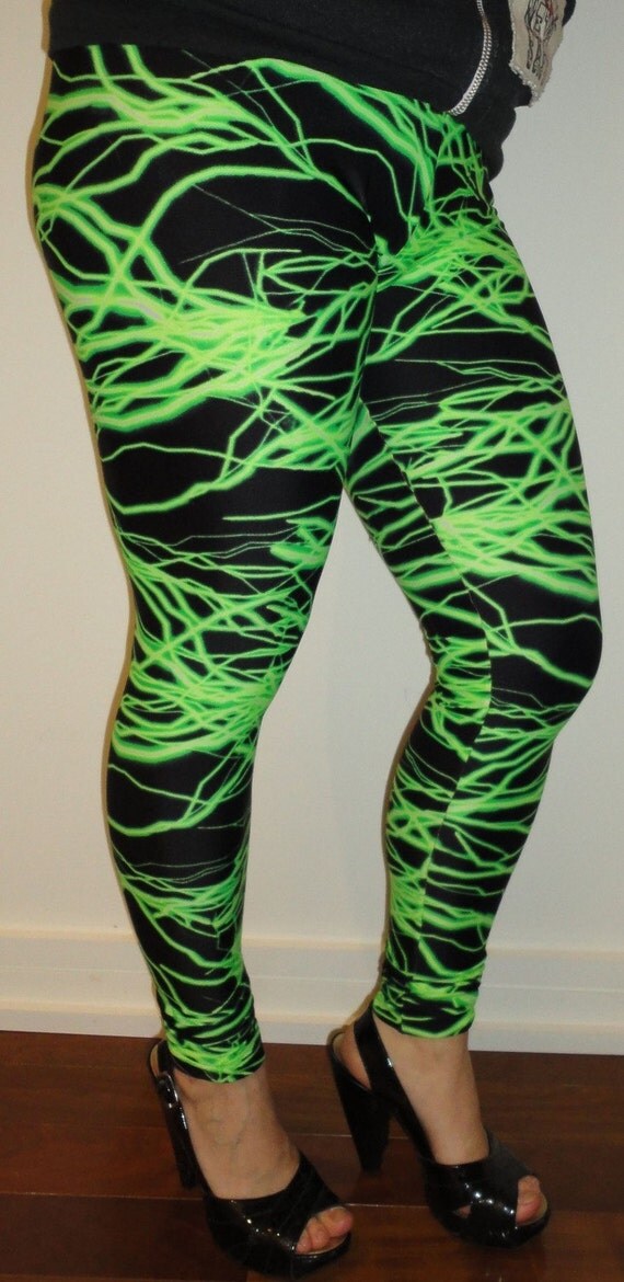 Neon Green Lightening Leggings