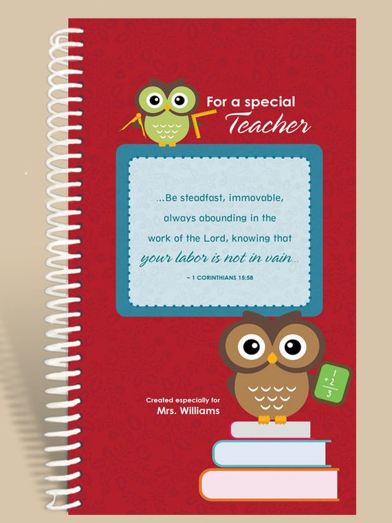 Teacher Gift / Notebook / Personalized Gift for Teacher