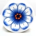 Polymer clay cane Royal blue flower