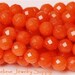 6mm Orange AGATE Gemstone Faceted Round Shaped Beads On Full Strand