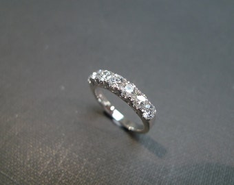 Wedding Diamond Band Ring in 14K White Gold, Diamond Ring, Diamond Engagement Ring, Brilliant Cut Diamond, Wedding Ring, Custom Made Ring