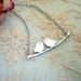 Silver Bird Necklace. Birds on a Branch Pendant Necklace. Lovebirds Sterling Silver. Personalized Mother Necklace SALE
