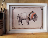 White Bison // A4 print