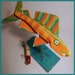 Whimsical Fish Art Colorful Orange Standing Table Top Decor - Handmade Original Recycled Painted Recycled Wood Fish Creation