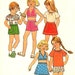 Vintage Girls Shorts Pattern , Skirt, Halter Top Simplicity 8040 Size 6 Ship FREE to US