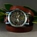 Wrap Around Leather Watch, Steampuck Watch, Mechanical Watch, Unisex Watch, Silver Watch, Leather Wrist Watch, Bracelet Watch, Gift