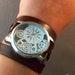 Wrap Around Watch, Leather Watch, Watch, Brown Leather Watch, Womens Watch, Leather Bracelet, Leather Wristband, Steampuck Watch, Gift